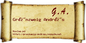 Grünzweig András névjegykártya
